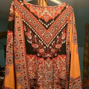 Women tunic top great color cap sleeve